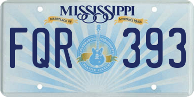 MS license plate FQR393