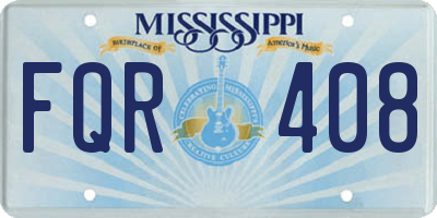 MS license plate FQR408