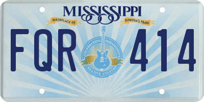MS license plate FQR414