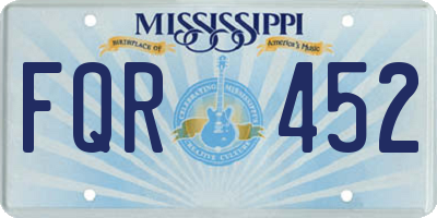 MS license plate FQR452