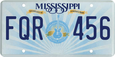 MS license plate FQR456