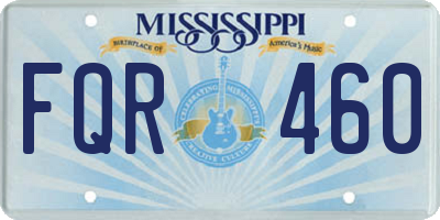 MS license plate FQR460