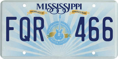 MS license plate FQR466