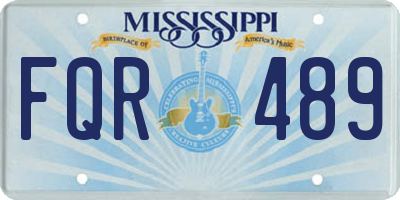 MS license plate FQR489
