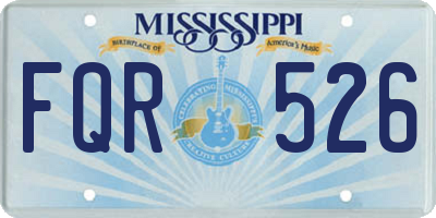 MS license plate FQR526