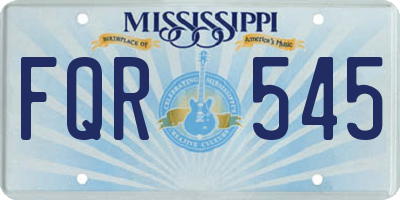 MS license plate FQR545