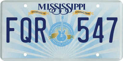 MS license plate FQR547