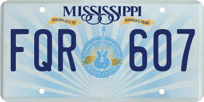 MS license plate FQR607