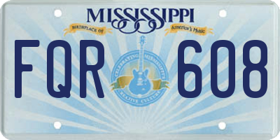 MS license plate FQR608