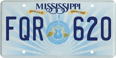 MS license plate FQR620