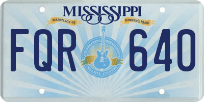 MS license plate FQR640