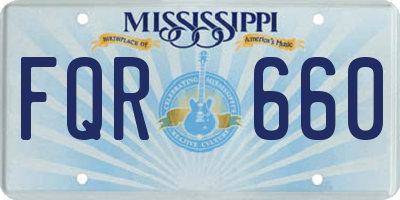 MS license plate FQR660