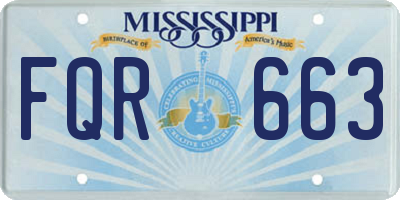 MS license plate FQR663