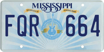 MS license plate FQR664
