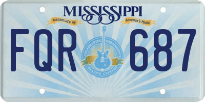 MS license plate FQR687