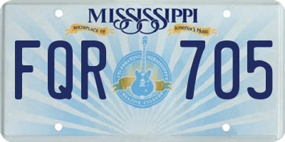 MS license plate FQR705