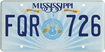 MS license plate FQR726