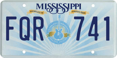 MS license plate FQR741
