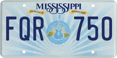 MS license plate FQR750