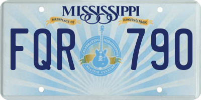 MS license plate FQR790