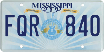 MS license plate FQR840