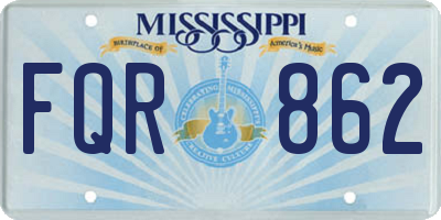 MS license plate FQR862