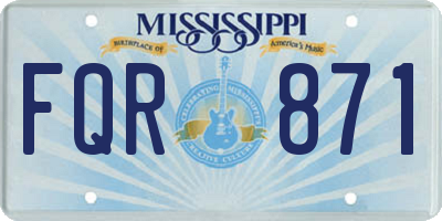 MS license plate FQR871