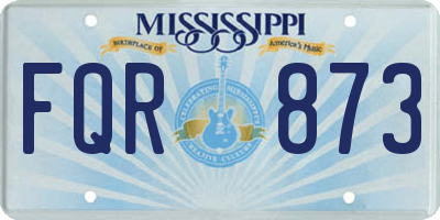 MS license plate FQR873