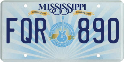 MS license plate FQR890