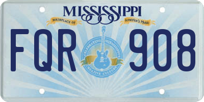 MS license plate FQR908