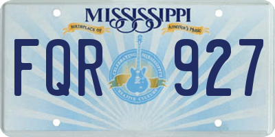 MS license plate FQR927