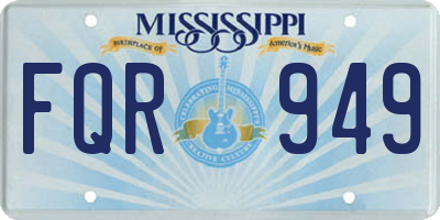 MS license plate FQR949