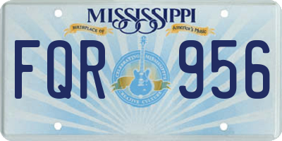 MS license plate FQR956
