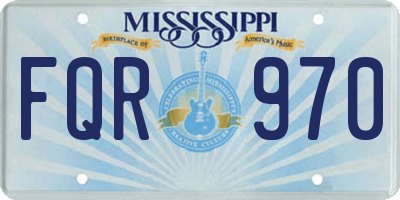 MS license plate FQR970