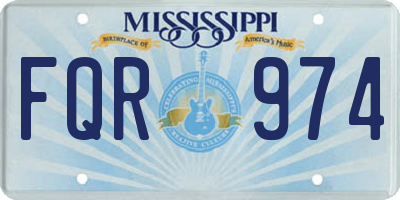 MS license plate FQR974