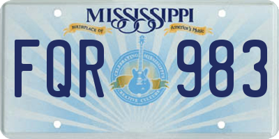 MS license plate FQR983