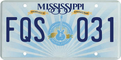 MS license plate FQS031