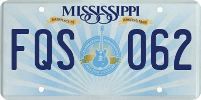 MS license plate FQS062