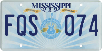 MS license plate FQS074