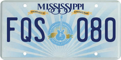 MS license plate FQS080