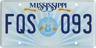 MS license plate FQS093