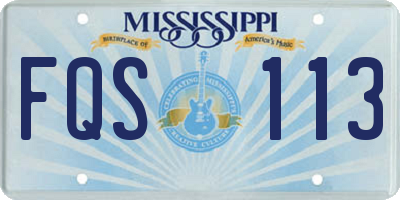 MS license plate FQS113