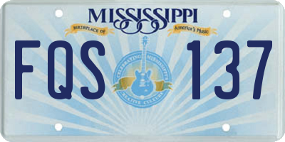 MS license plate FQS137