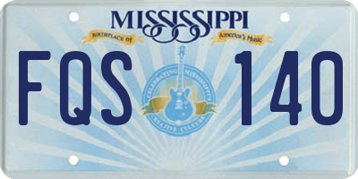 MS license plate FQS140