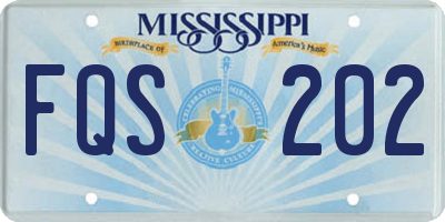 MS license plate FQS202