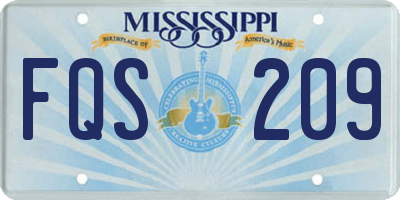 MS license plate FQS209