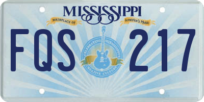 MS license plate FQS217