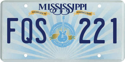 MS license plate FQS221