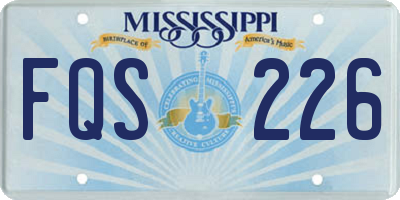 MS license plate FQS226