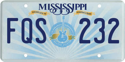 MS license plate FQS232